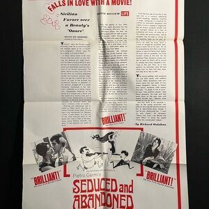 Seduced And Abandoned 1964 One Sheet Movie Poster Sexploitation Bad Girl Vintage